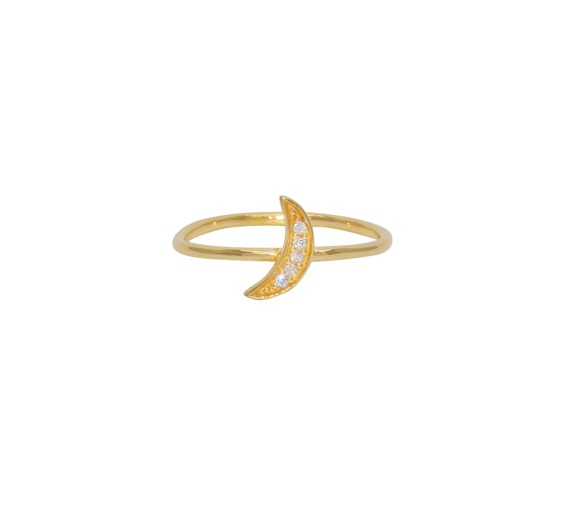 Bague demi-lune dorée à l’or fin 18k - Bagues
