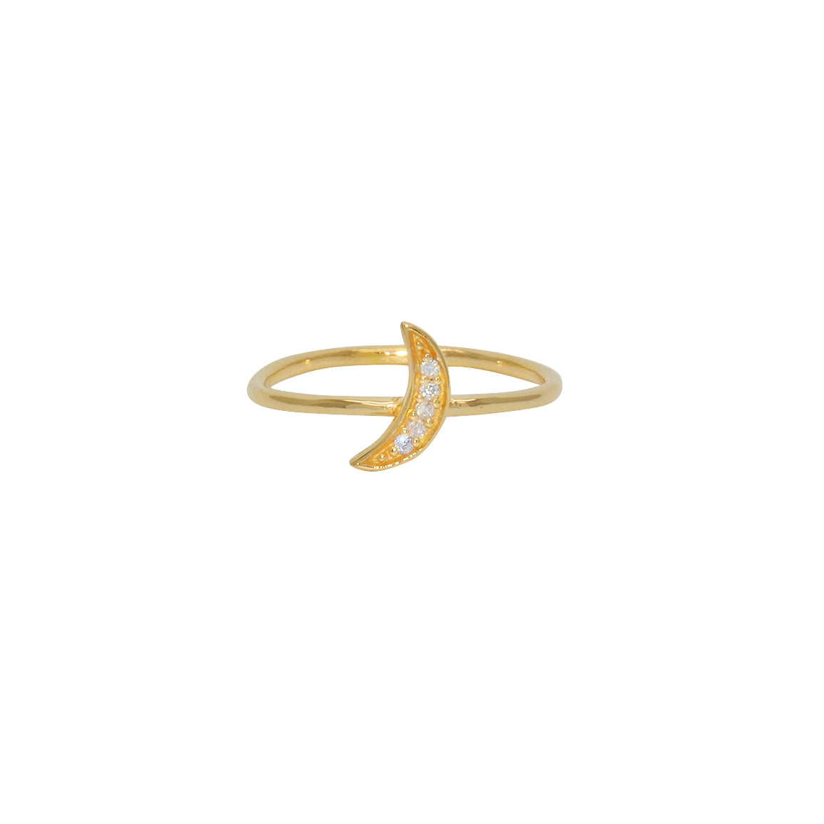 Bague demi-lune dorée à l’or fin 18k - Bagues