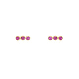 Boucles d’oreilles dorées et rubis