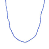 Collier perles miyuki bleues et blanches - 50CM
