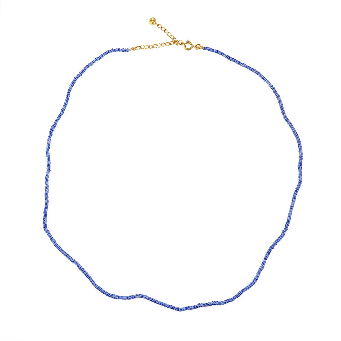 Collier perles miyuki bleues et blanches