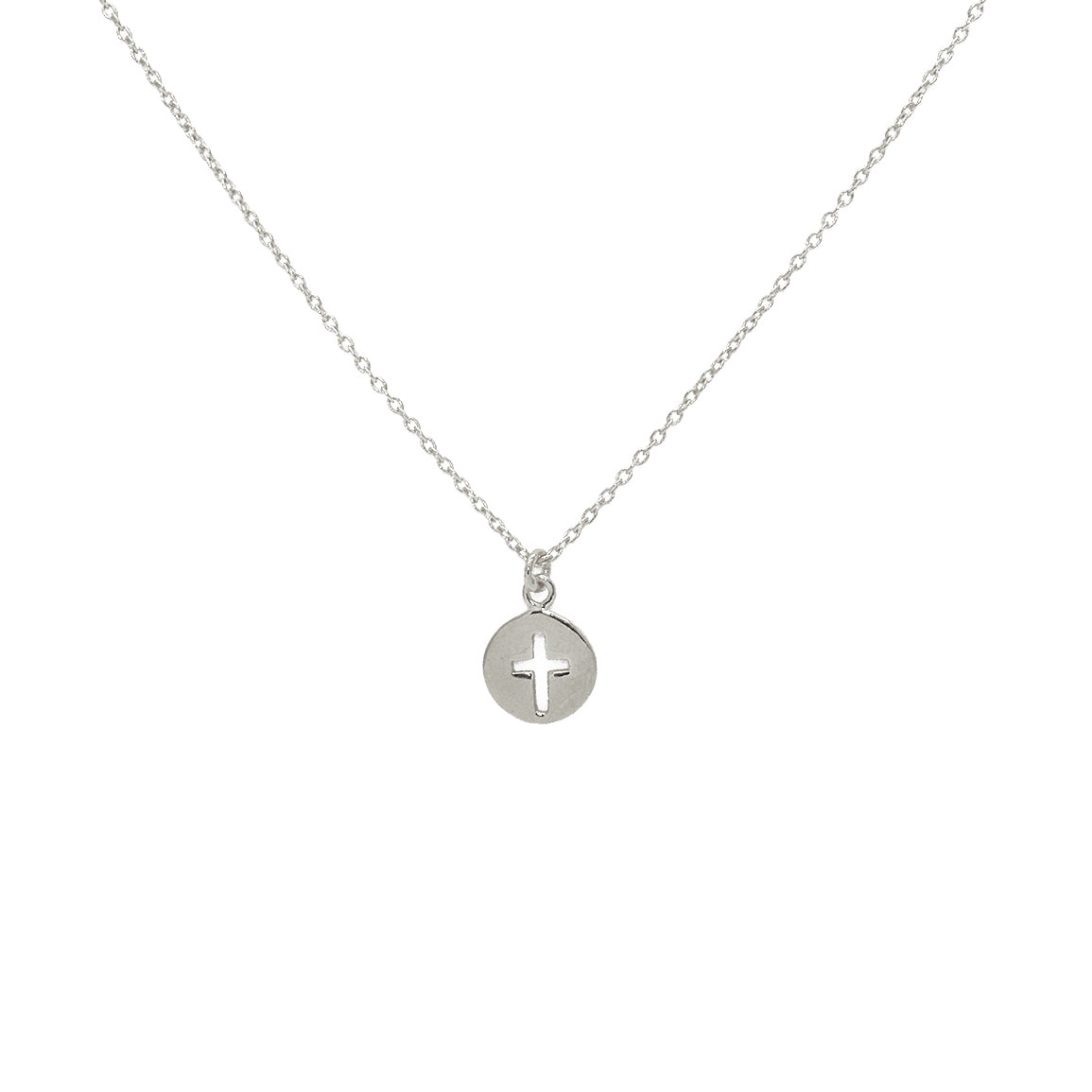 Collier argent 925 pendentif médaille croix