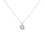 Collier argent 925 pendentif médaille croix