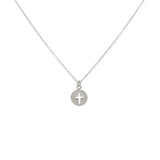 Collier argent 925 pendentif médaille croix
