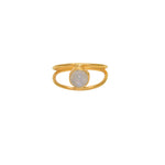 Bague dorée double et pierre cabochon - 50 / PIERRE DE LUNE