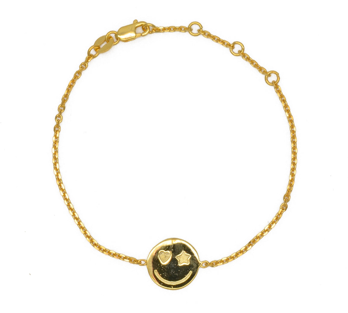 Bracelet Chaine Sourire Coeur vermeil