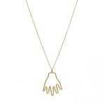 Collier doré pendentif main martelée