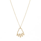 Collier doré pendentif main martelée