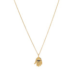 Collier doré pendentif main de fatma onyx noire - ONYX NOIRE