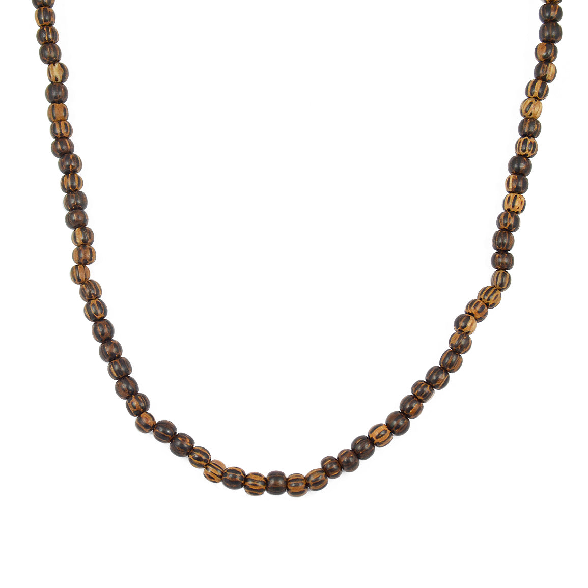 Collier perles bois moucheté