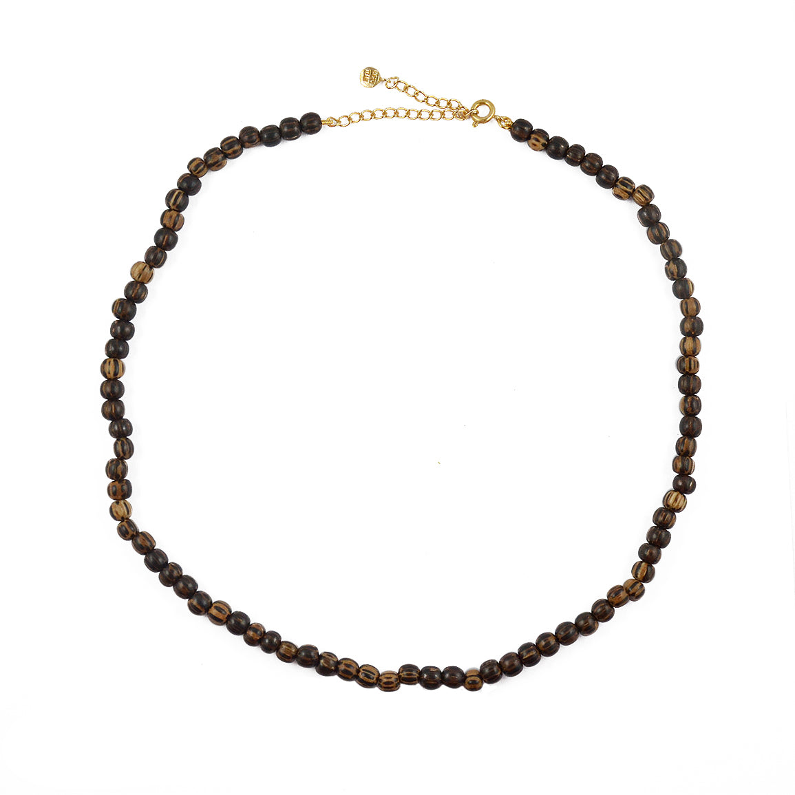 Collier perles bois moucheté