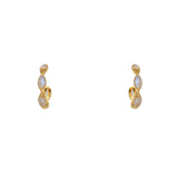 Créoles dorées et pierres naturelles - Boucles d’oreilles