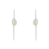 Boucles d’oreilles argent 925 cauri et zircons