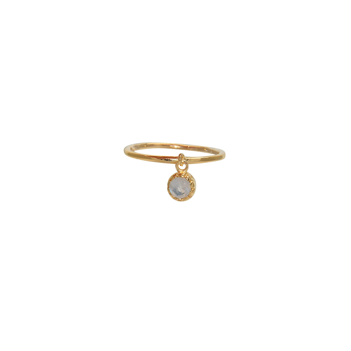 Bague dorée et pampille pierre - 50 / PIERRE DE LUNE