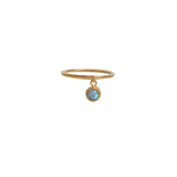 Bague dorée et pampille pierre - 50 / LABRADORITE