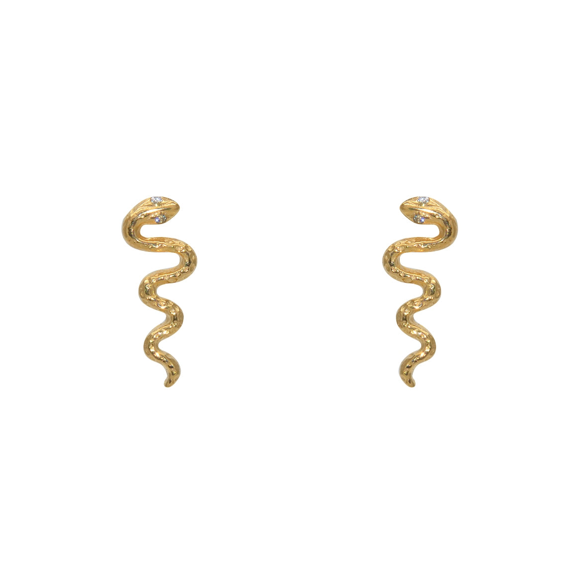 Boucles d’oreilles dorées serpent