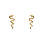 Boucles d’oreilles dorées serpent
