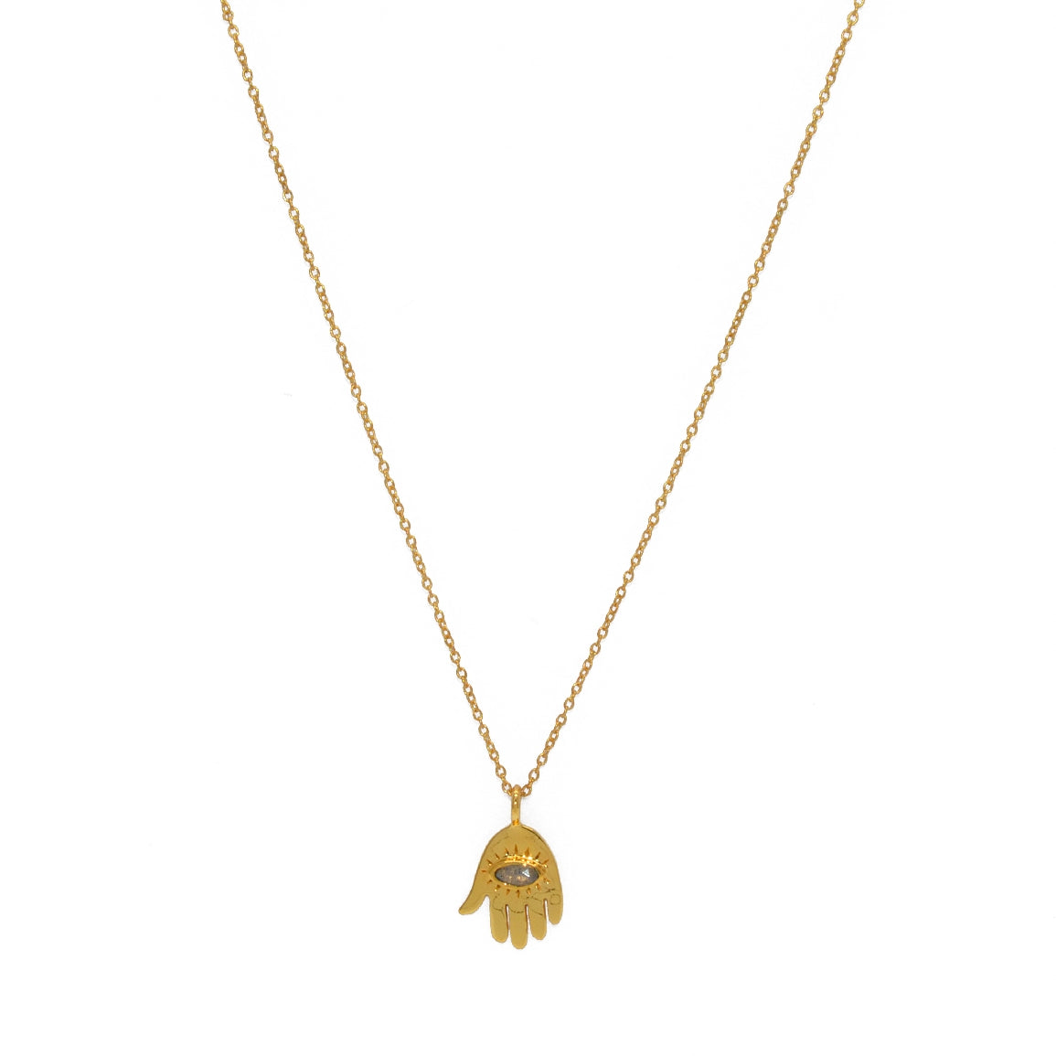 Collier doré pendentif main de fatma onyx noire