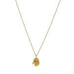 Collier doré pendentif main de fatma onyx noire