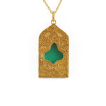 Collier dorée taj mahal et onyx verte - ONYX VERTE