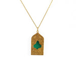 Collier dorée taj mahal et onyx verte