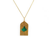 Collier dorée taj mahal et onyx verte