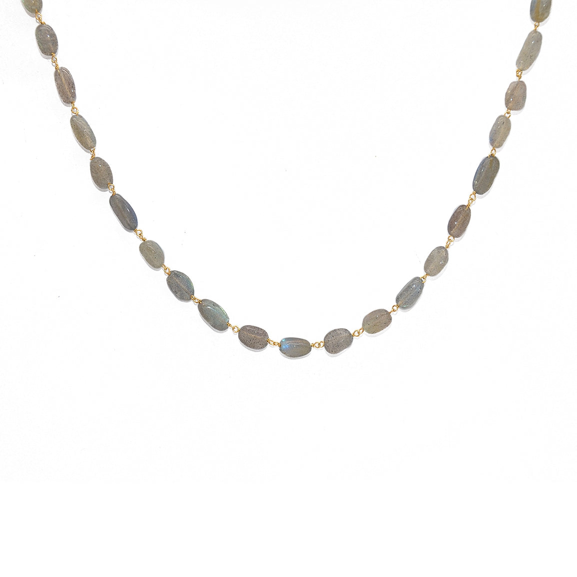 Collier doré et labradorite