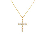 Collier doré croix en pierres naturelles - PERLE DE CULTURE