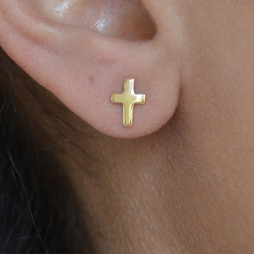 Boucles dorées croix