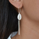 Boucles d’oreilles argent 925 cauri et zircons