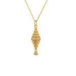 Collier doré talisman zircons - ZIRCON BLANC