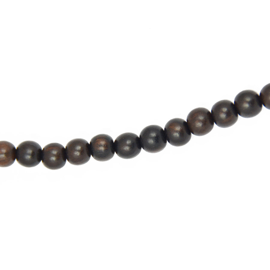 Collier perles en bois noir