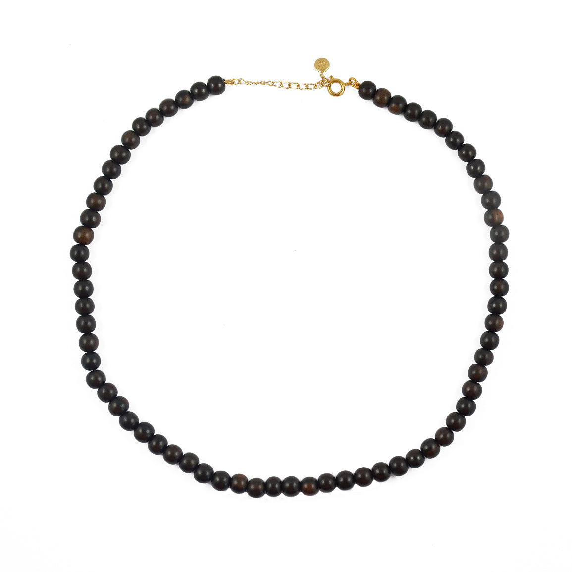 Collier perles en bois noir