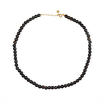 Collier perles en bois noir