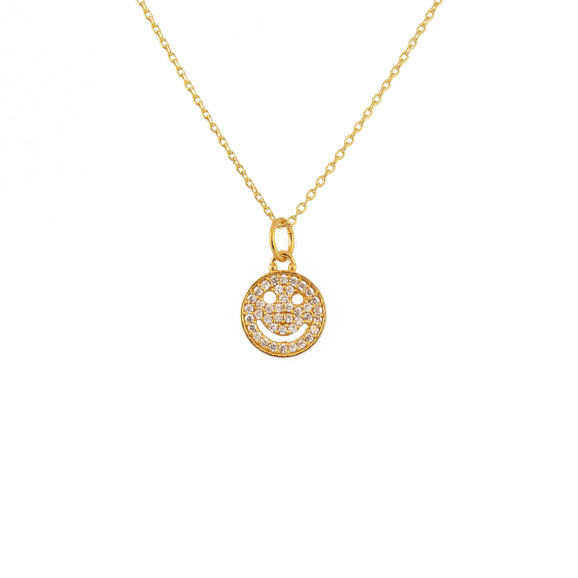 Collier doré smile zircons - ZIRCONS BLANCS