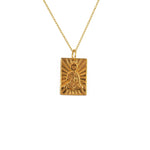 Collier doré plaque bouddha