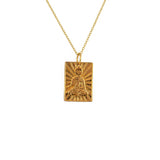 Collier doré plaque bouddha