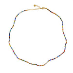 Collier doré et perles miyuki multicolores