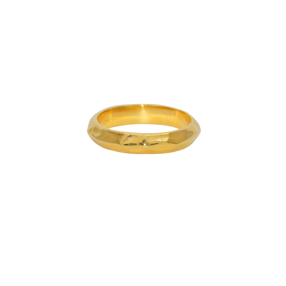 Bague dorée martelée