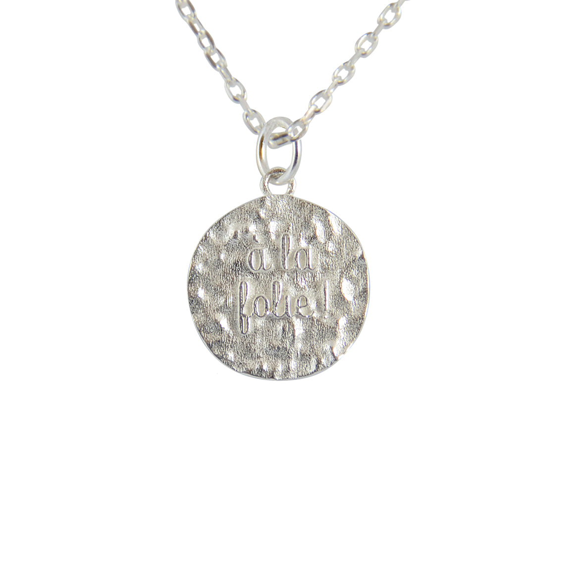 Collier argent 925 médaille à la folie!