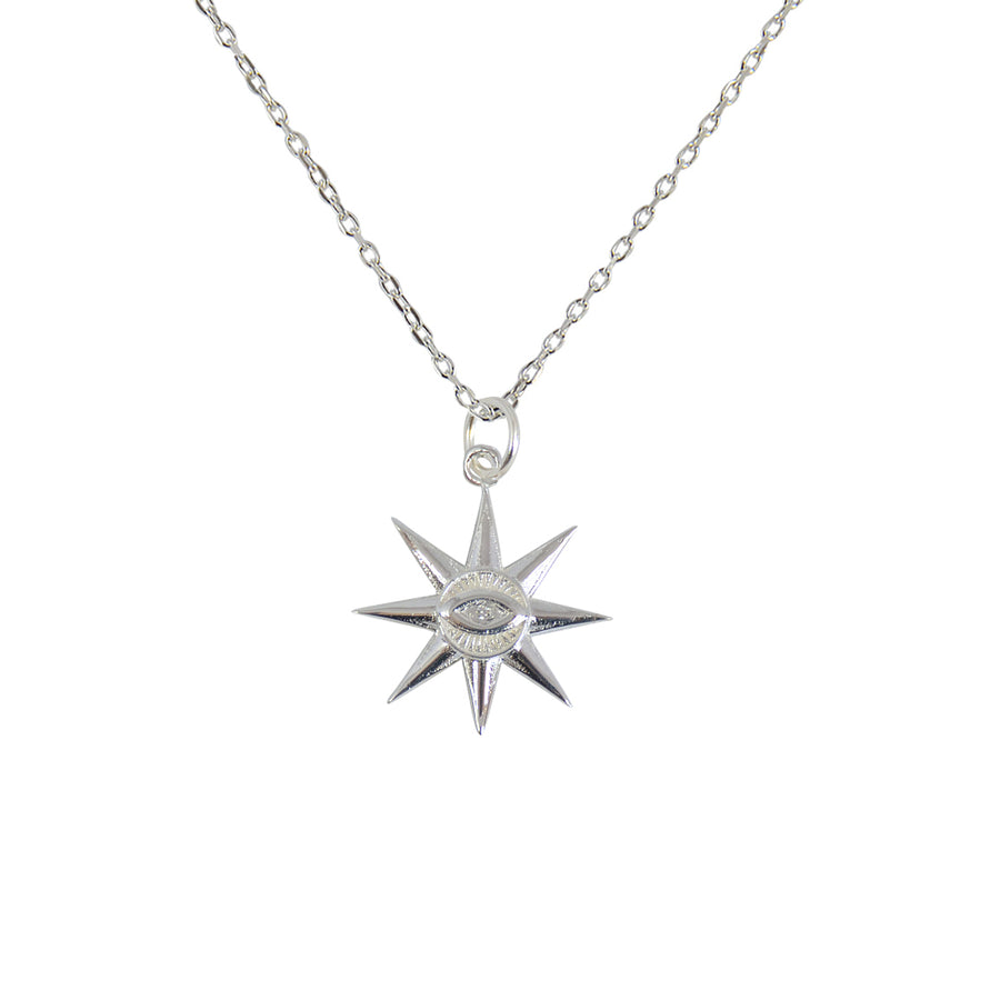 Collier argent 925 étoile et oeil