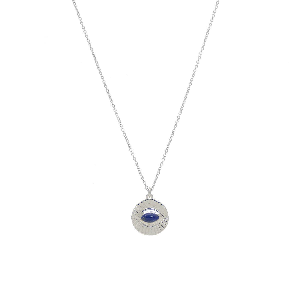 Sautoir argent 925 et oeil lapis