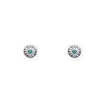 Boucles d’oreilles argent 925 soleil et pierre - TURQUOISE