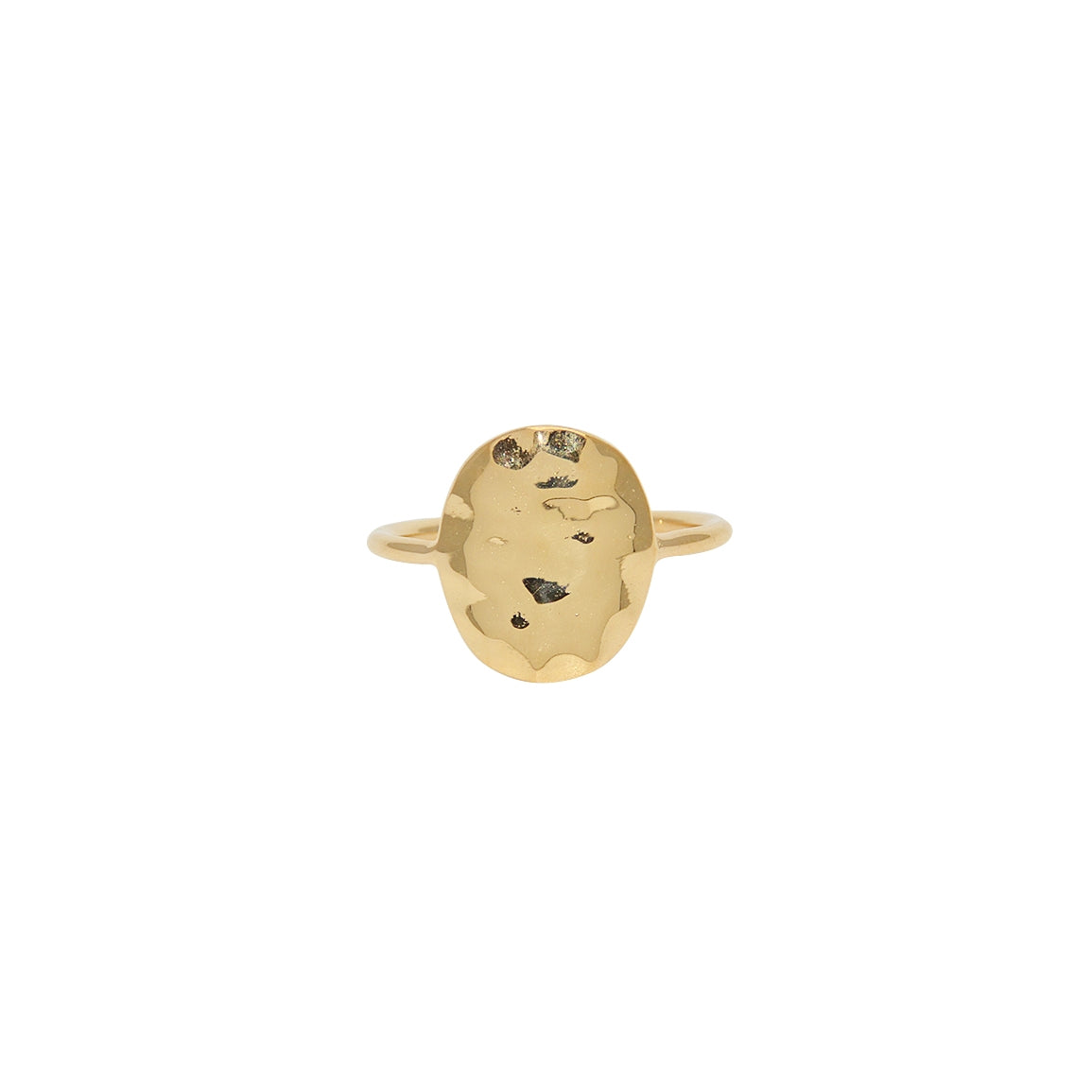 Bague dorée martelée