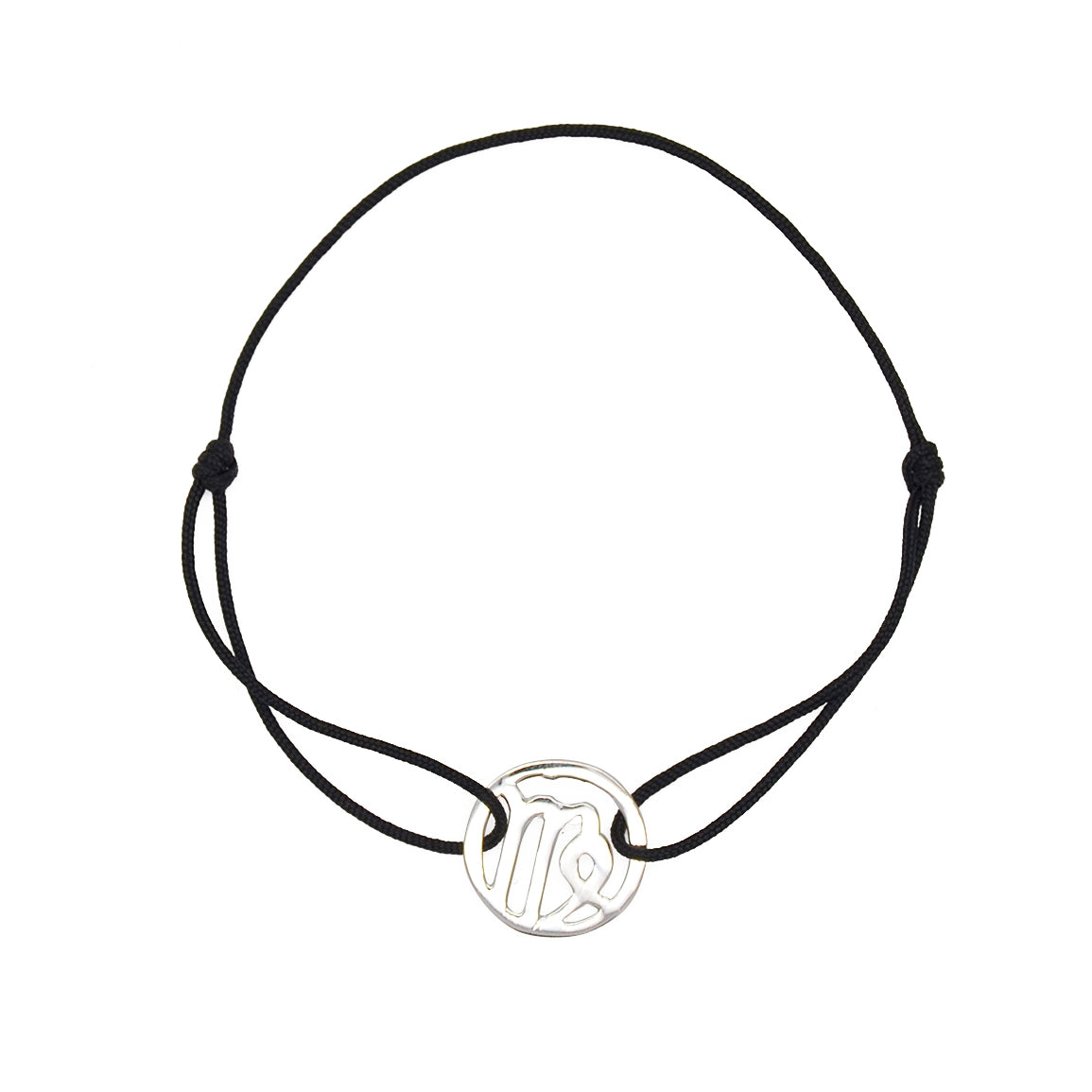 Cordon noir Vierge argent 925