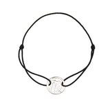 Cordon noir Vierge argent 925