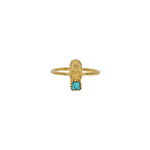 Bague bouddha dorée à l’or fin 18k - 50 / TURQUOISE - Bagues