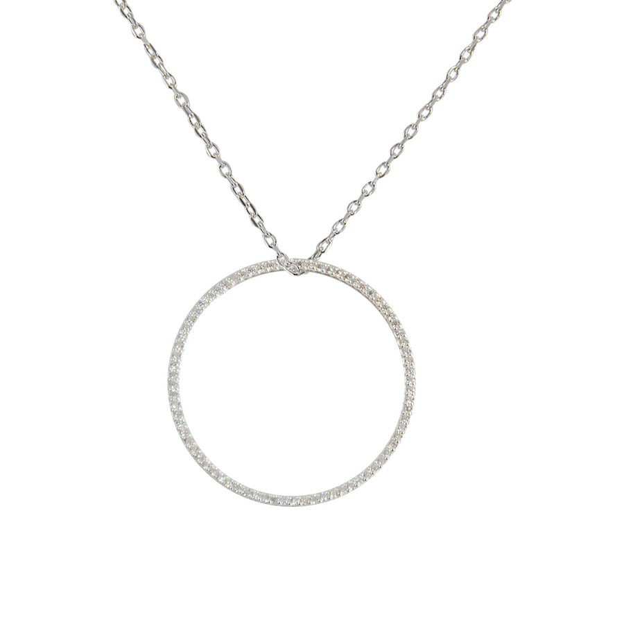 Collier argent 925 anneau zircons (S M L XL) - M