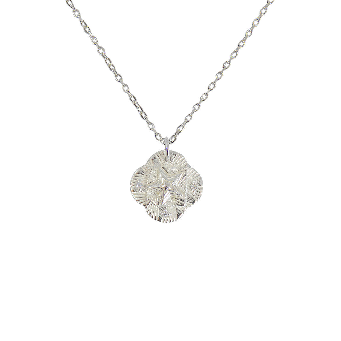 Collier plaque argent 925 étoile