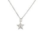 Collier étoile argent 925 et zircons blancs